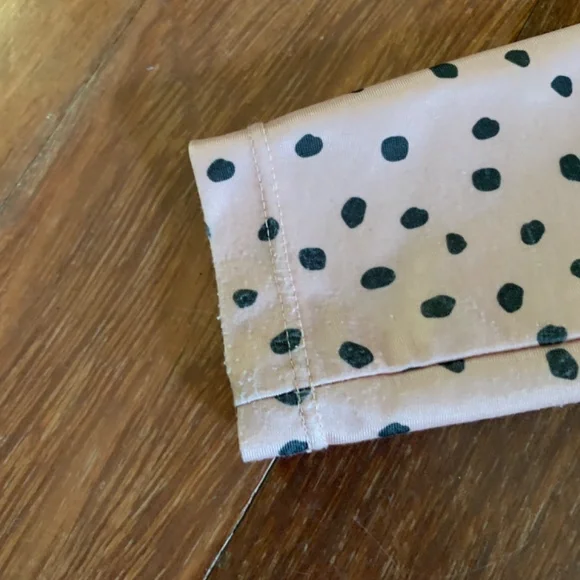 H&M Baby Girls Long Sleeve Pink Black Polka Dot 2 Piece Swim Rashguard - Picture 3 of 5